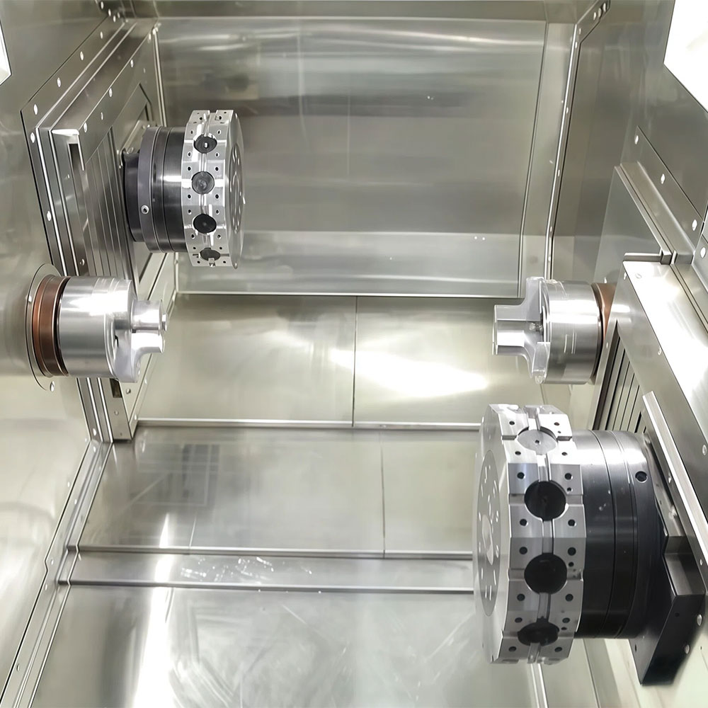 Dual-Spindle CNC Lathe for Complete Two-Side Machining